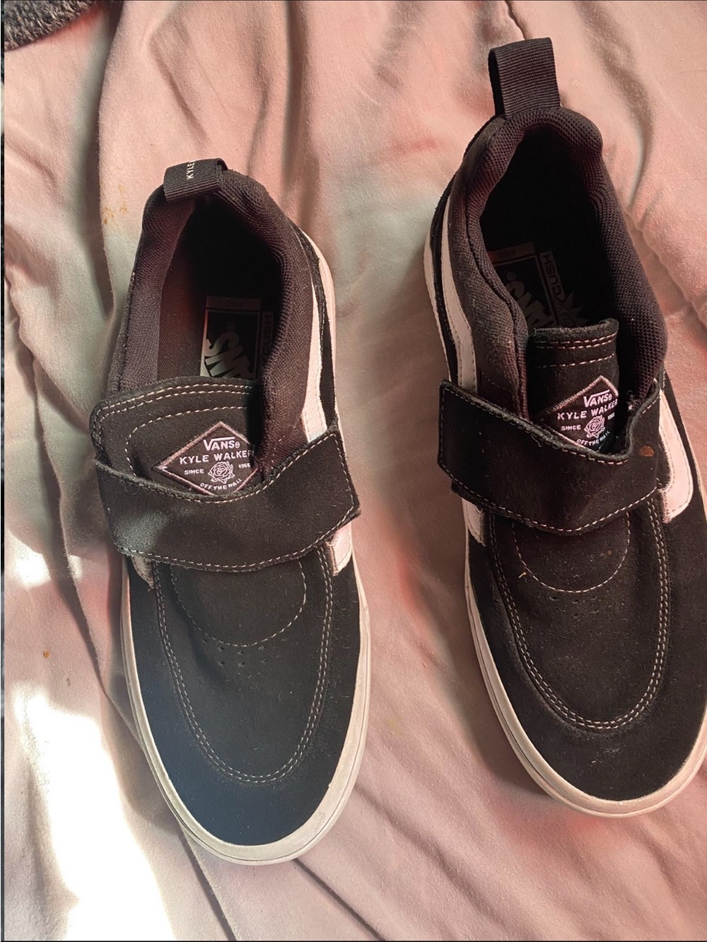 Vans Black Skateboard Shoe with Red Accent never wear